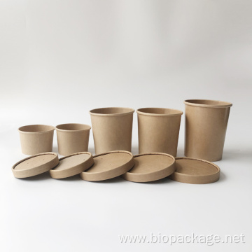 Disposable kraft paper soup bowls